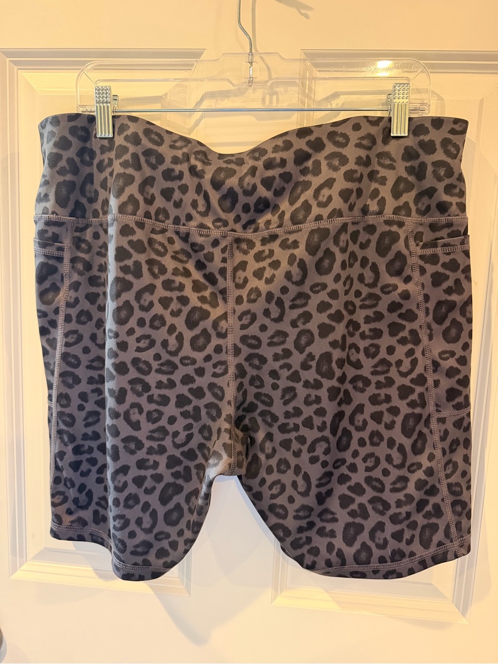 Athletic Works Black and Grey Panther Leopard Biker Shorts Size XXXL